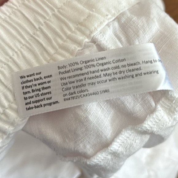 Eileen Fisher Organic Linen Bermuda Shorts Woman XXS White Pockets 10.5” inseam - Picture 13 of 13